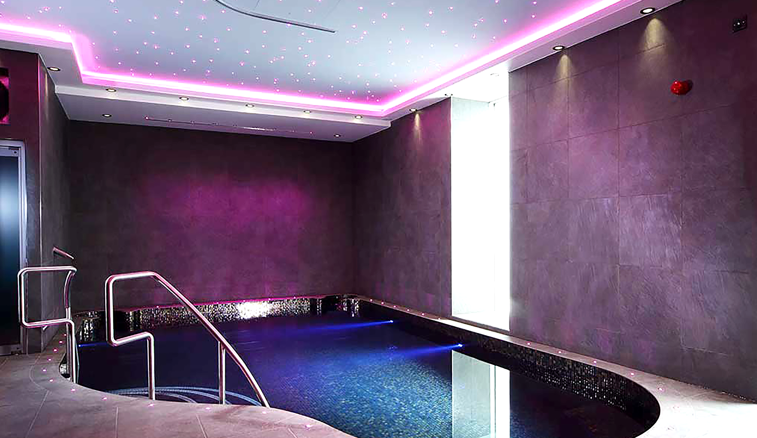 Hydropool at the alan shearer centre with pink lighting
